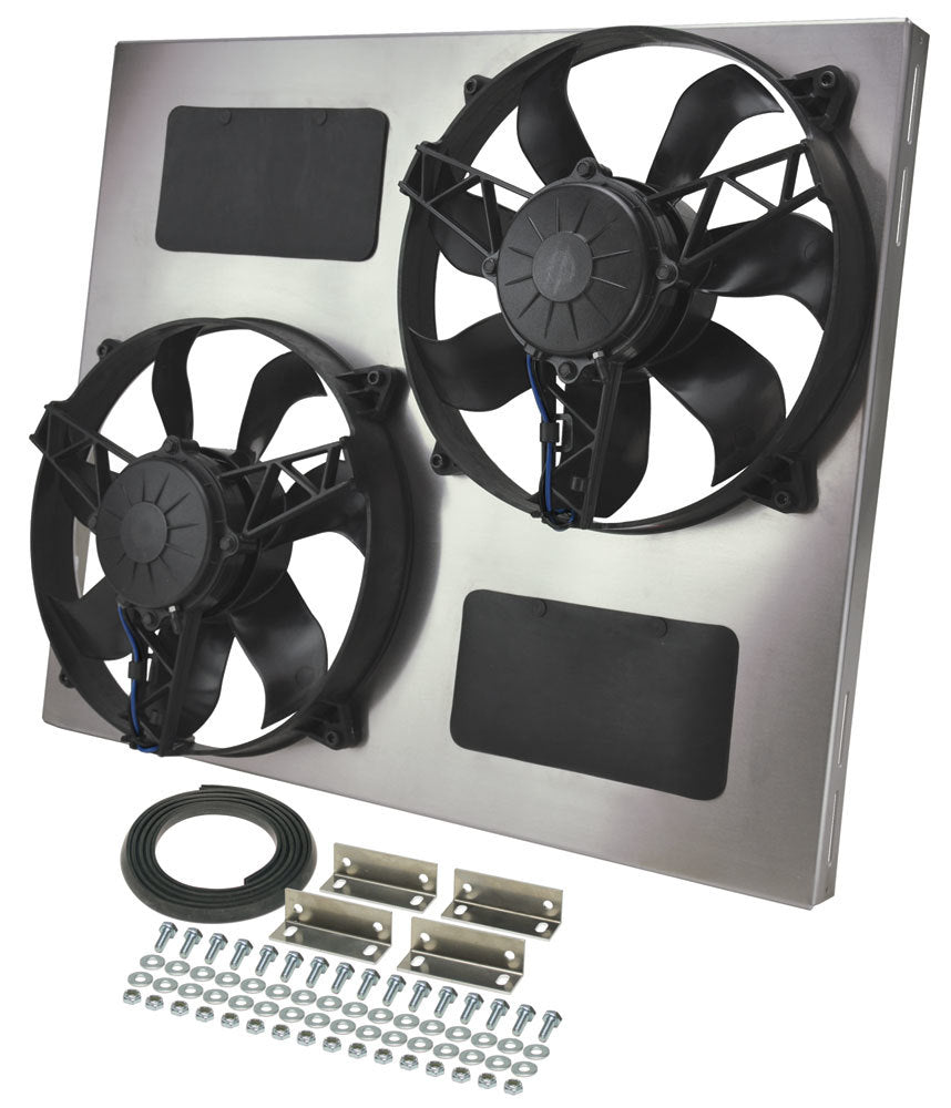 Derale 16835 Dual RAD Fan w/Alum Shroud Assembly Derale 16835