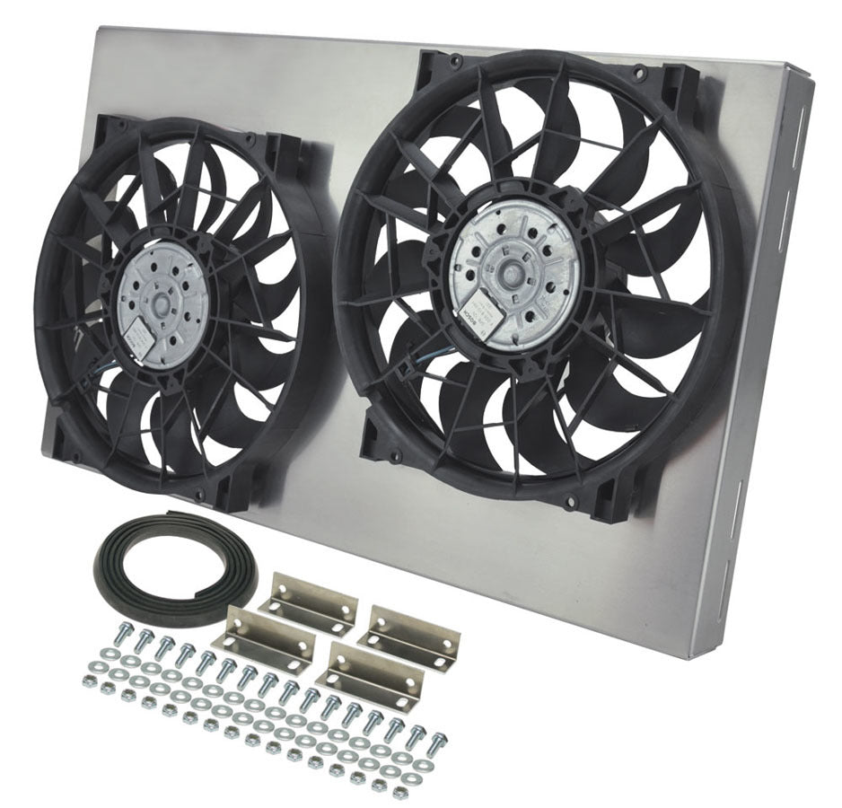 Derale 16836 Dual RAD Fan w/Alum Shroud Assembly Derale 16836