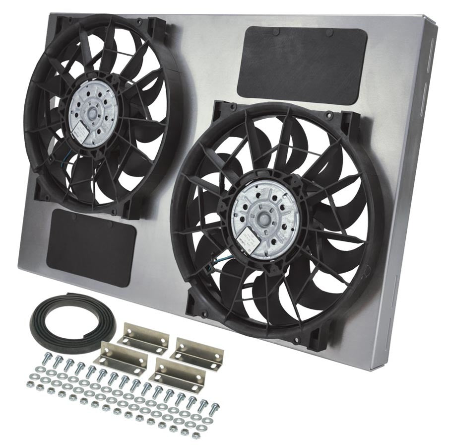 Derale 16842 Dual RAD Fan w/Alum Shroud Assembly Derale 16842