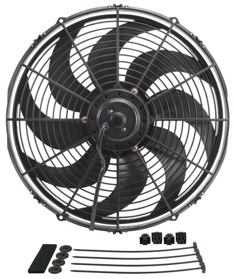 Derale 18916 16in Dyno-Cool Curved Bl ade Electric Fan Derale 18916