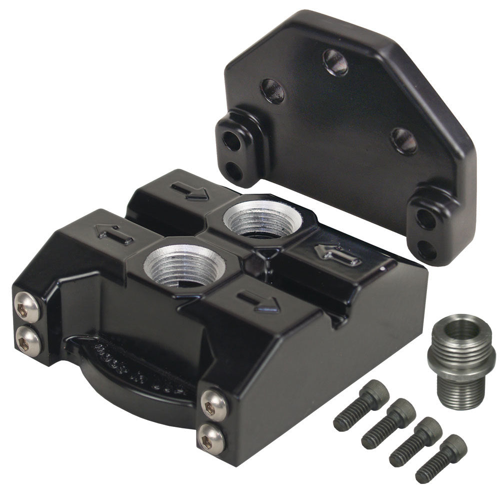 Derale 35708 Single Mount Oil Filter Mount Ports Up Derale 35708