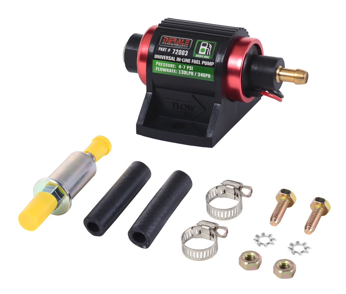 Derale 72003 In-Line Fuel Pump 130LPH Diesel Derale 72003