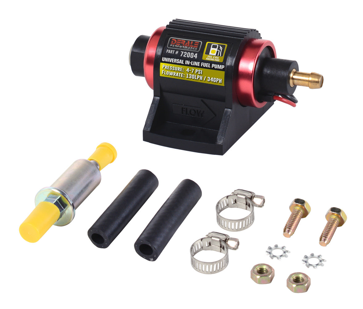 Derale 72004 In-Line Fuel Pump 130LPH E85 / Racing Fuel Derale 72004