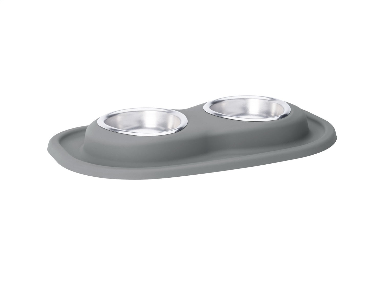 Weathertech DL0801DG Pet Feeding System; Dark Grey; Double Low w/8 oz. Stainless Bowls; Weathertech DL0801DG
