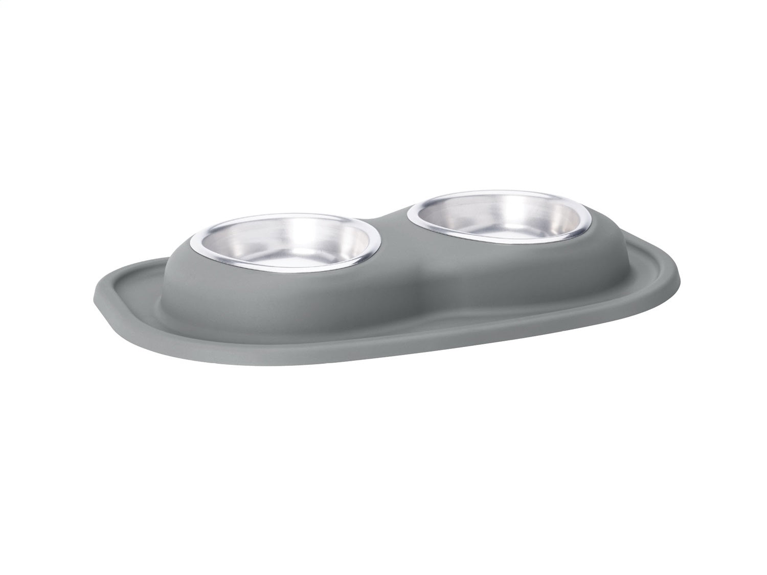 Weathertech DL1602DG Pet Feeding System; Dark Grey; Double Low w/16 oz. Stainless Bowls; Weathertech DL1602DG