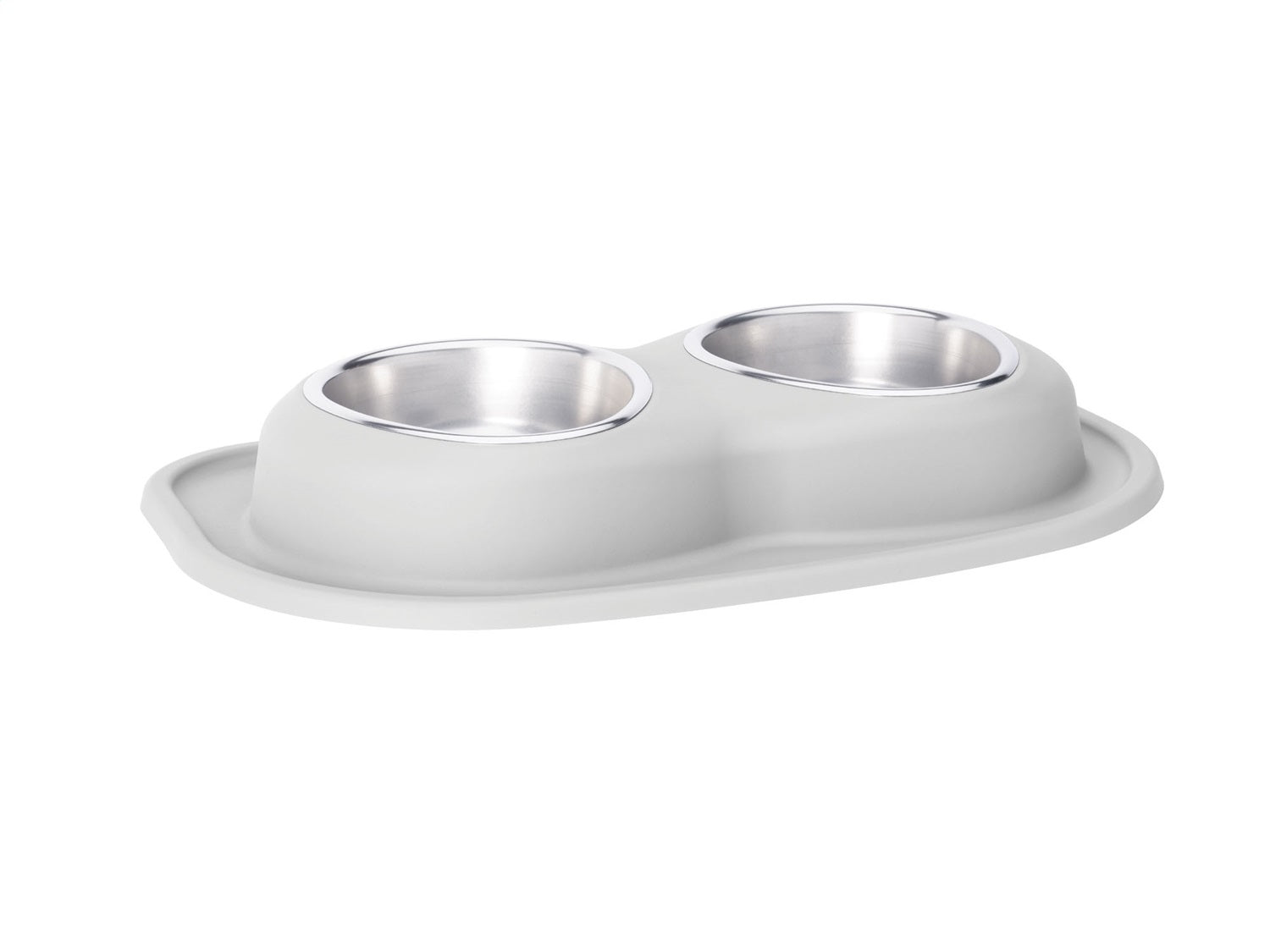 Weathertech DL3203LG Pet Feeding System; Light Grey; Double Low w/32 oz. Stainless Bowls; Weathertech DL3203LG