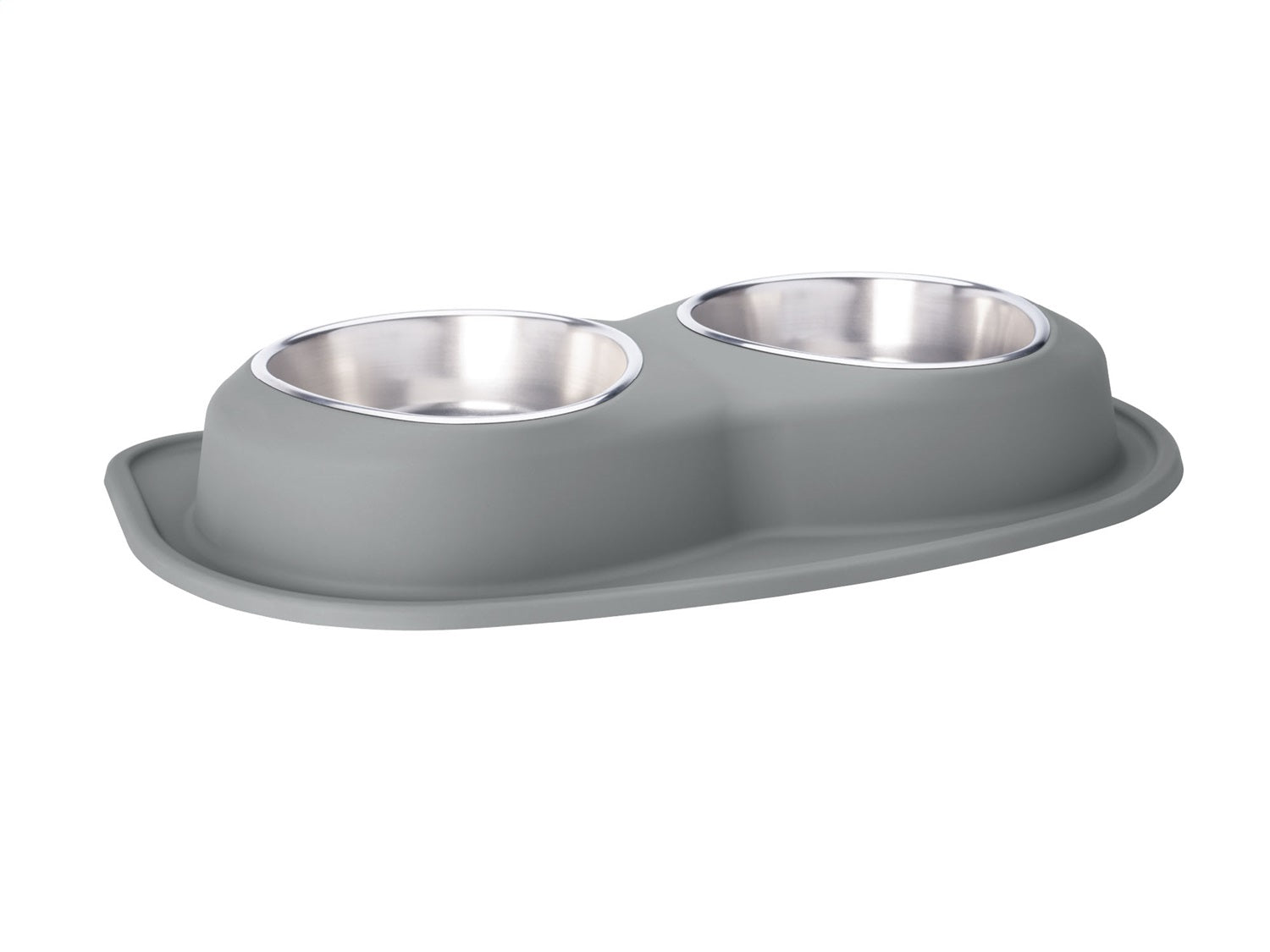 Weathertech DL9603DG Pet Feeding System; Dark Grey; Double Low w/96 Oz. Stainless Steel Bowl; Weathertech DL9603DG