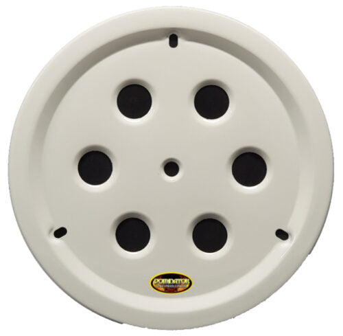 Dominator Race Body DOM-1032-B-WH Wheel Cover Hole Vent Alum Bolt 15in White Dominator Race Body DOM-1032-B-WH