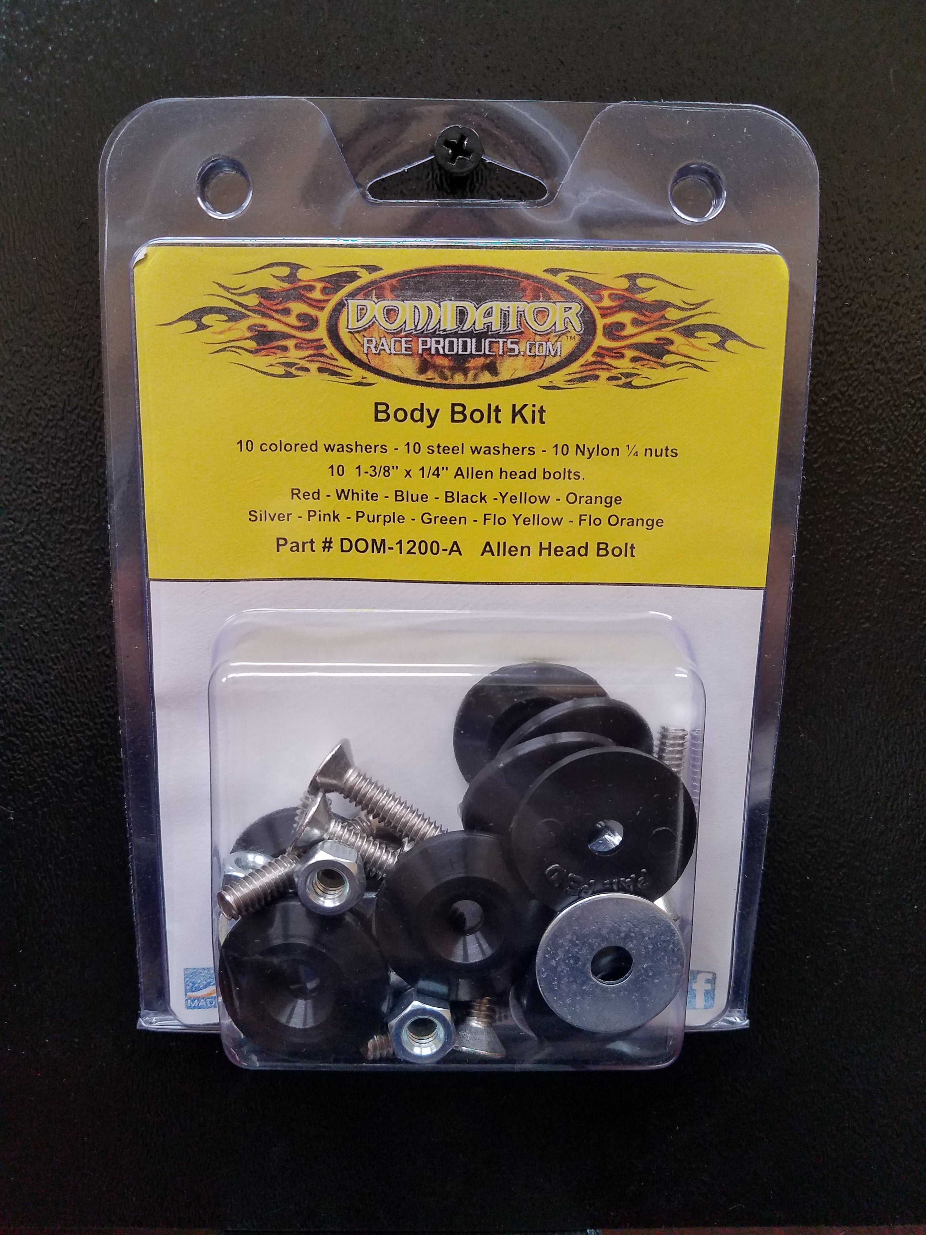 Dominator Race Body DOM-1200-A-BK Body Bolt Kit Black Allen Head Dominator Race Body DOM-1200-A-BK