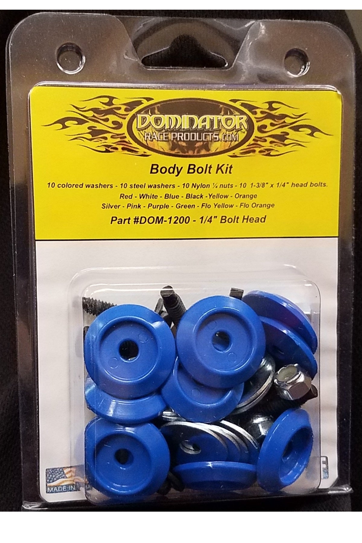 Dominator Race Body DOM-1200-B-BL Body Bolt Kit Blue Hex Head Dominator Race Body DOM-1200-B-BL