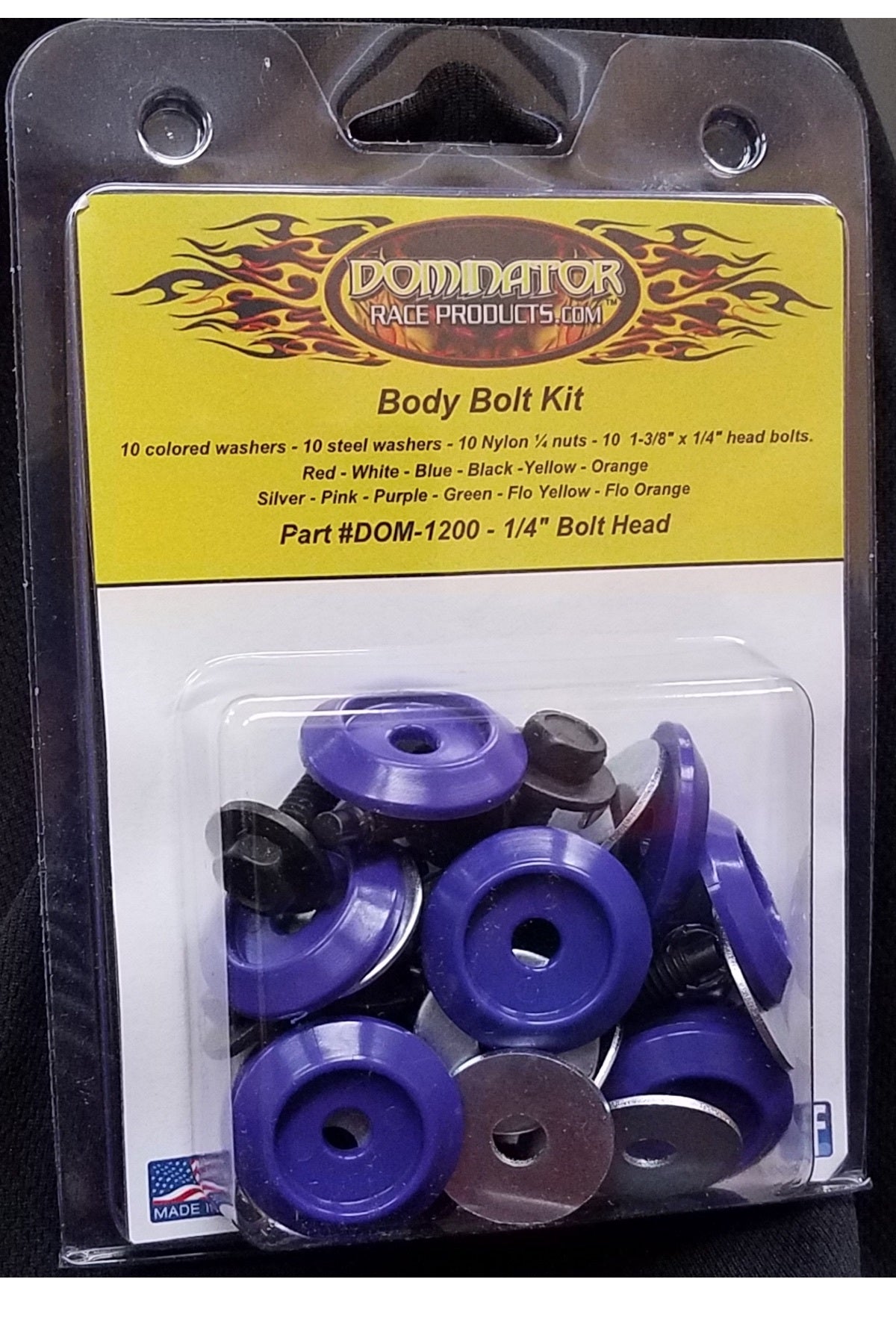 Dominator Race Body DOM-1200-B-PU Body Bolt Kit Purple Hex Head Dominator Race Body DOM-1200-B-PU