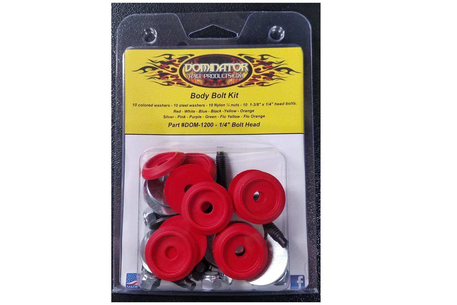 Dominator Race Body DOM-1200-B-RD Body Bolt Kit Red Hex Head Dominator Race Body DOM-1200-B-RD