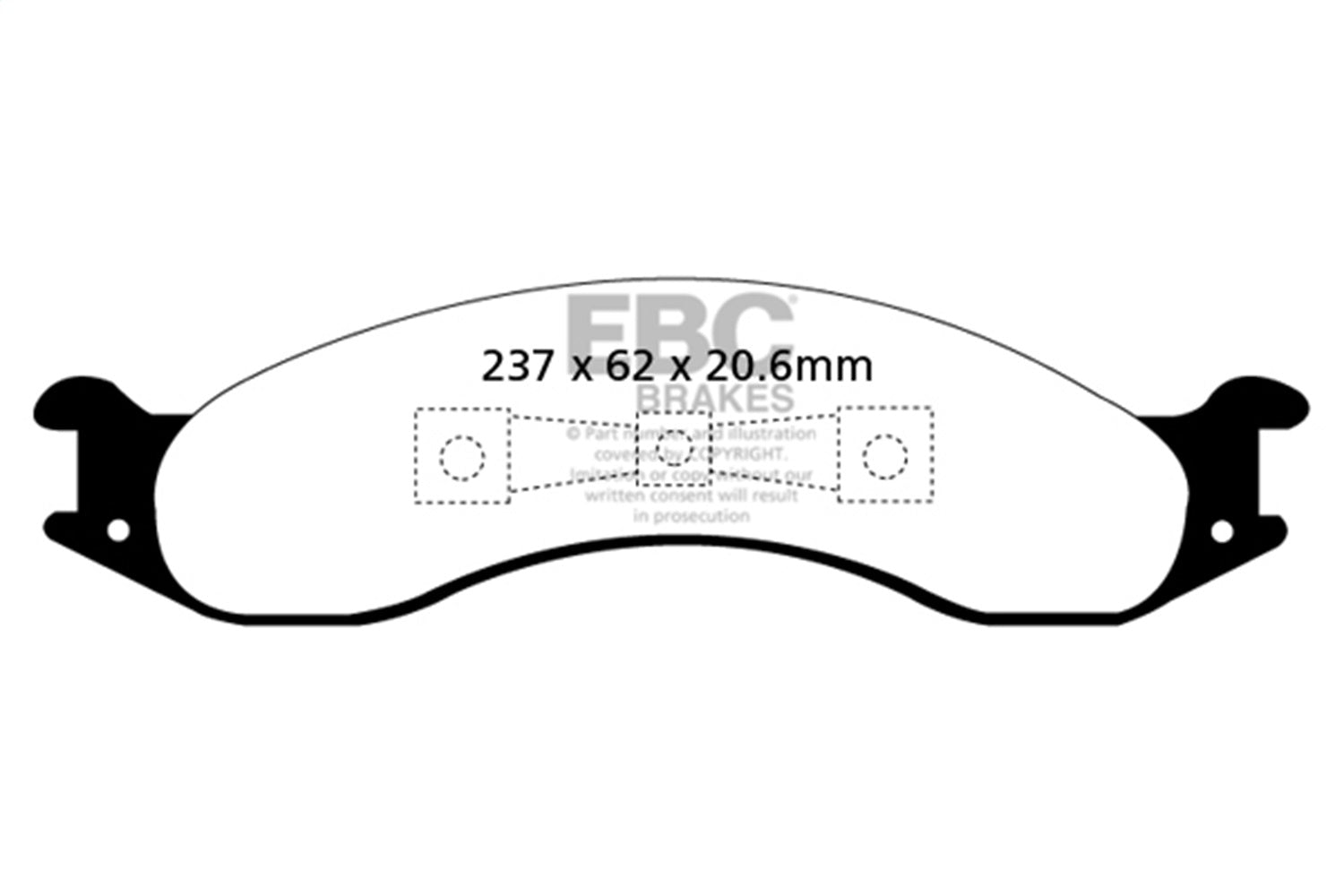 EBC Brakes DP71257 7000 Series Greenstuff Low Dust Truck/SUV Brake Pads; FMSI Pad No. D557; EBC Brakes DP71257
