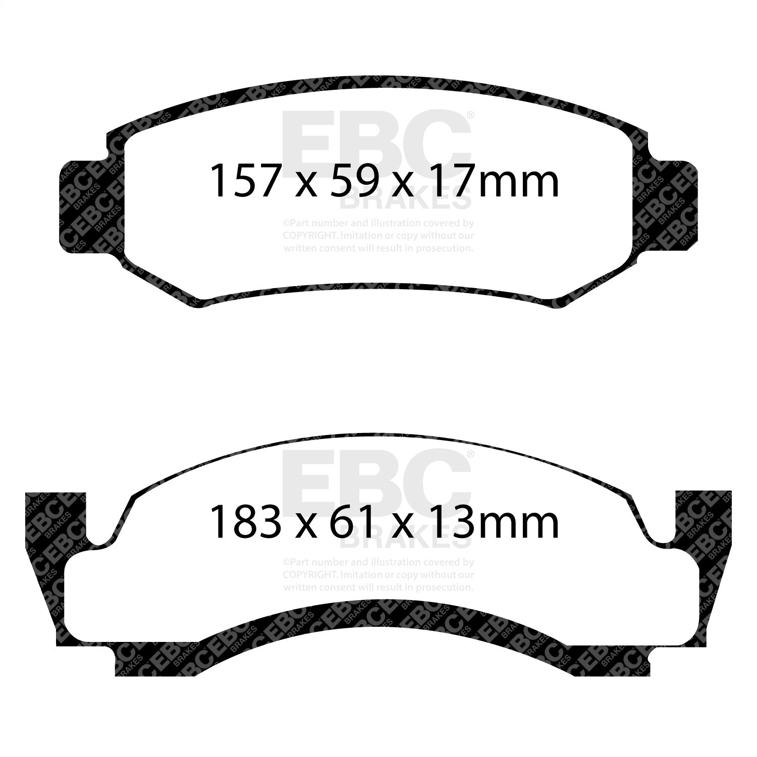EBC Brakes DP71261 7000 Series Greenstuff Low Dust Truck/SUV Brake Pads EBC Brakes DP71261
