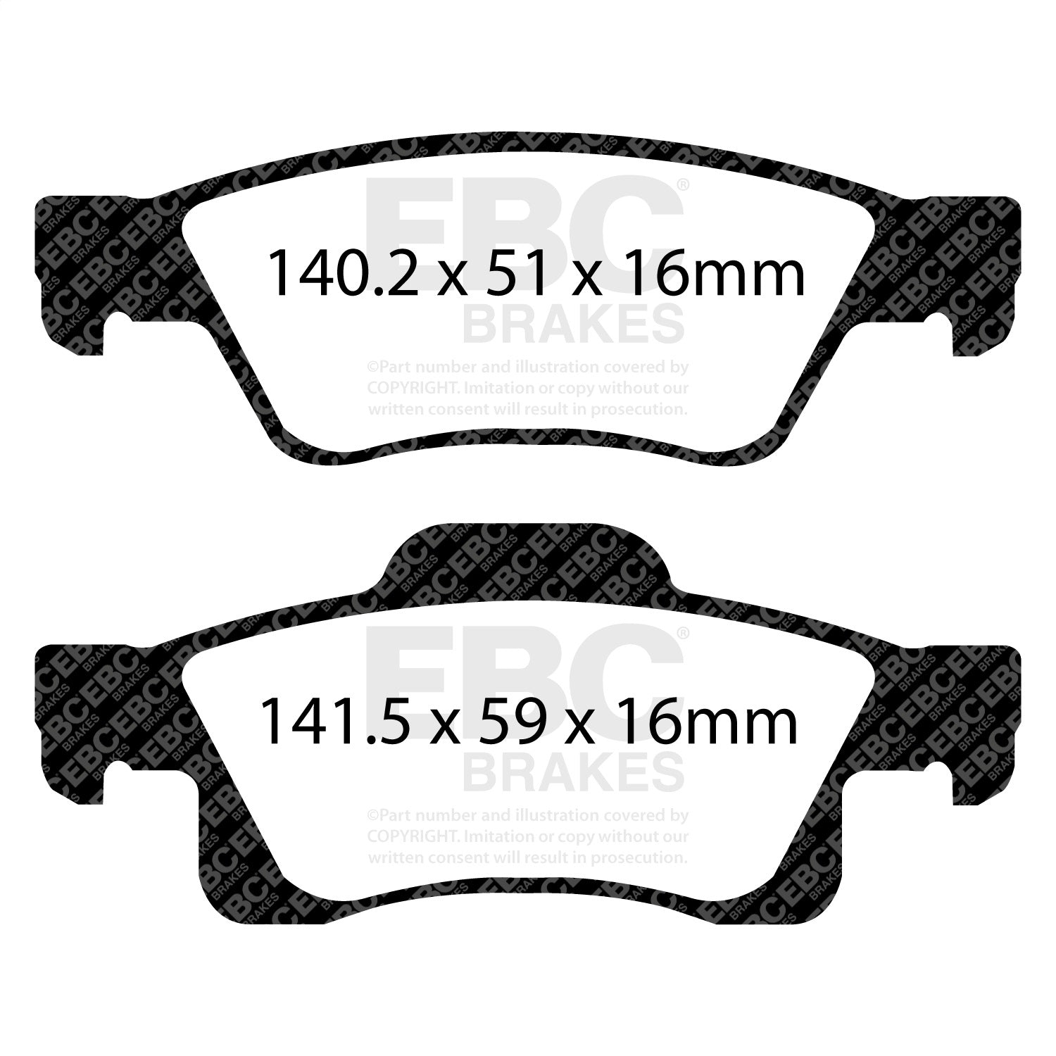 EBC Brakes DP61872 6000 Series Greenstuff Truck/SUV Brakes Disc Pads EBC Brakes DP61872