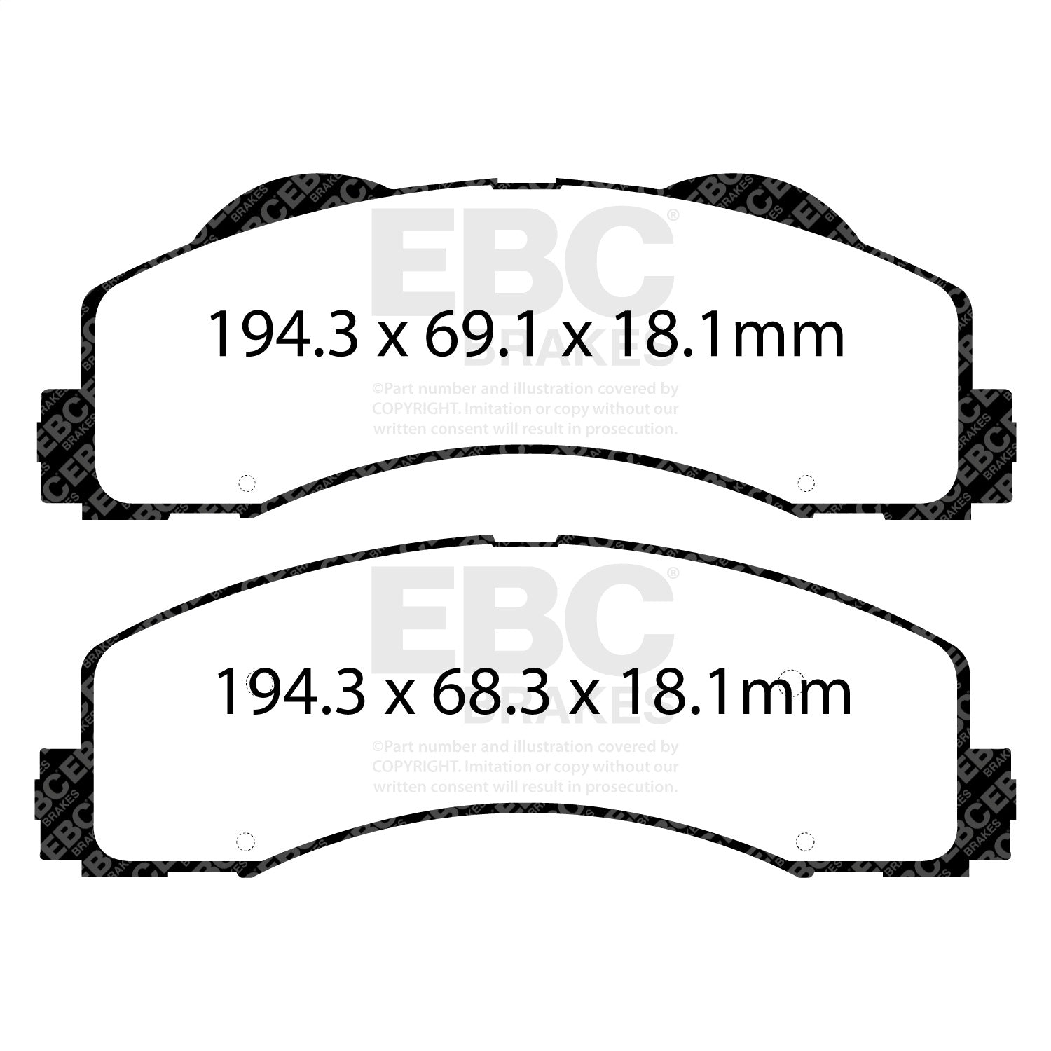 EBC Brakes DP63034 6000 Series Greenstuff Truck/SUV Brakes Disc Pads EBC Brakes DP63034