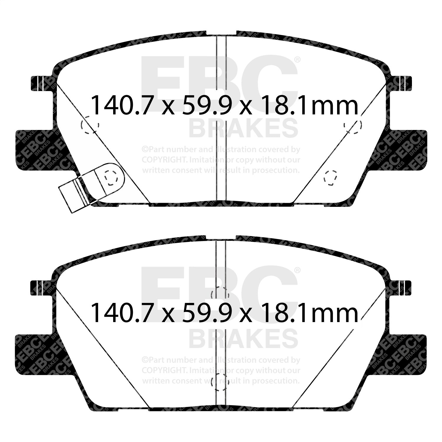 EBC Brakes DP63068 6000 Series Greenstuff Truck/SUV Brakes Disc Pads EBC Brakes DP63068