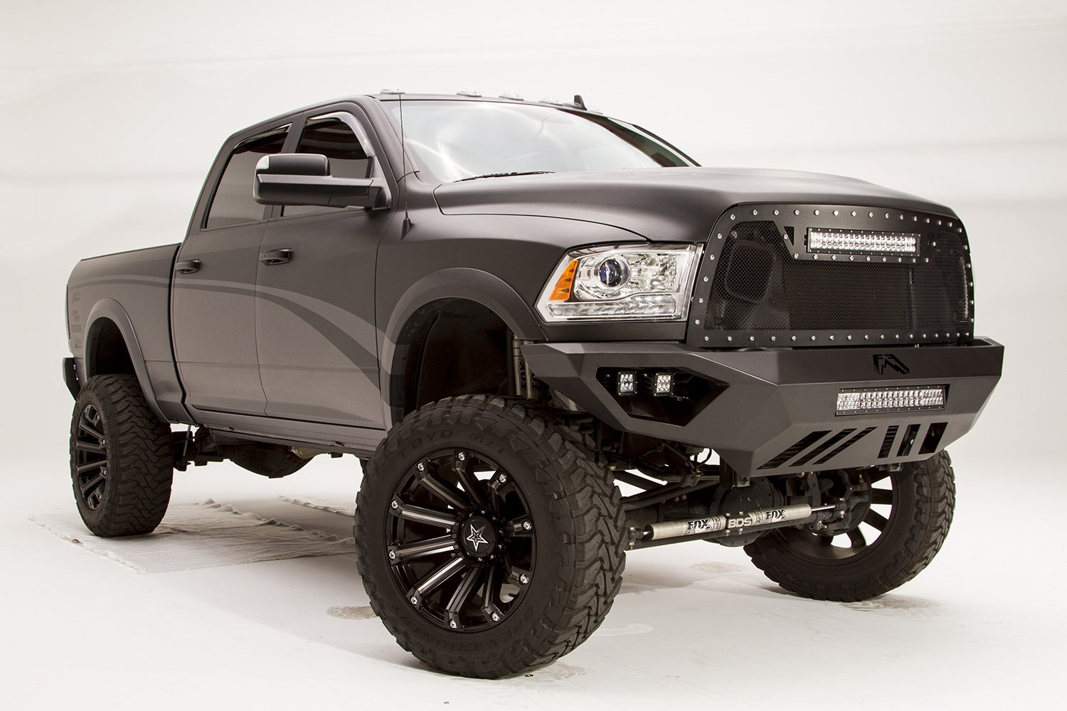 Fab Fours DR10-V2951-B Vengeance Front Bumper; Uncoated/Paintable; No Guard; [AWSL]; Fab Fours DR10-V2951-B