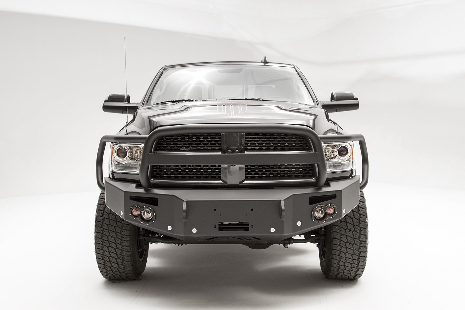 Fab Fours DR16-C4050-B Premium Winch Front Bumper; Uncoated/Paintable; w/Full Guard; w/Sensors; Fab Fours DR16-C4050-B