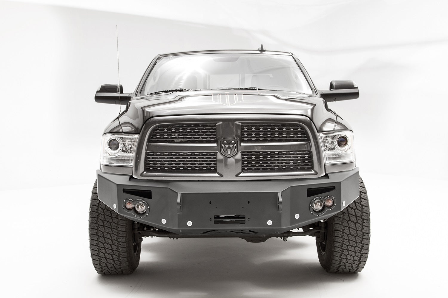 Fab Fours DR16-C4051-B Premium Winch Front Bumper; Uncoated/Paintable; w/No Guard; Fab Fours DR16-C4051-B