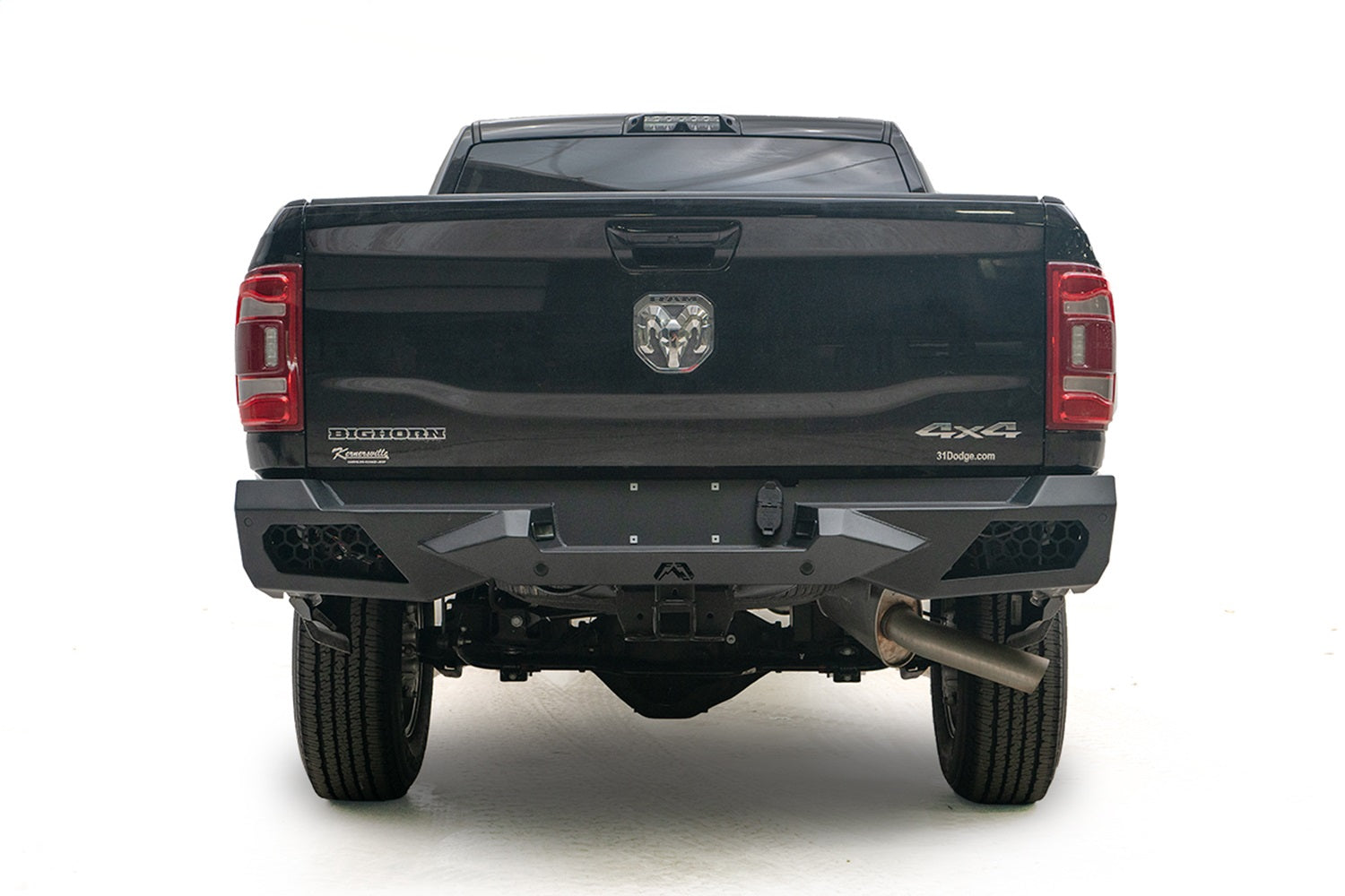 Fab Fours DR19-E4451-B Vengeance Rear Bumper; Bare; Plate Steel; Fab Fours DR19-E4451-B