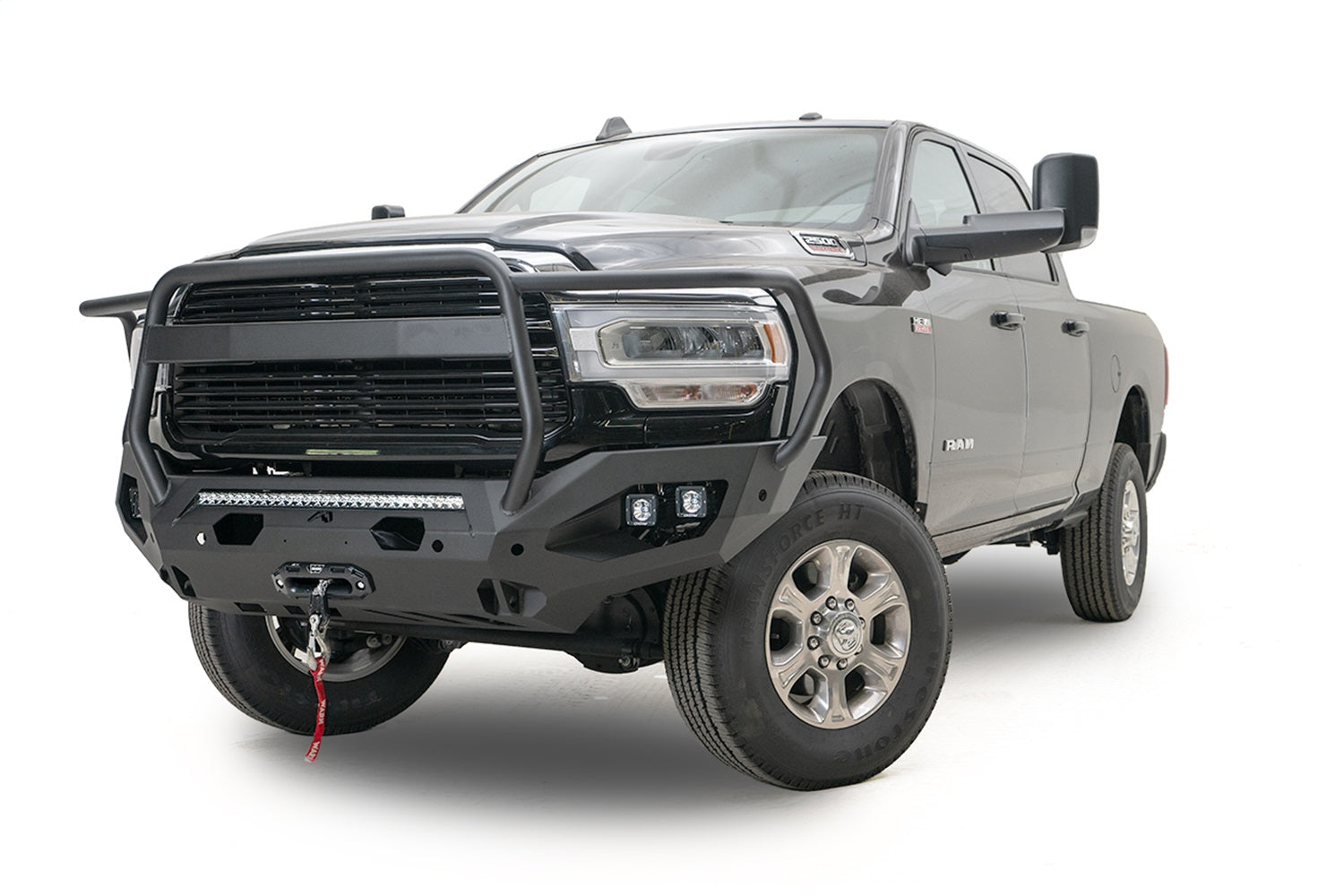 Fab Fours DR19-X4450-B Matrix Front Bumper; w/Full Guard; Bare; Plate Steel; Fab Fours DR19-X4450-B
