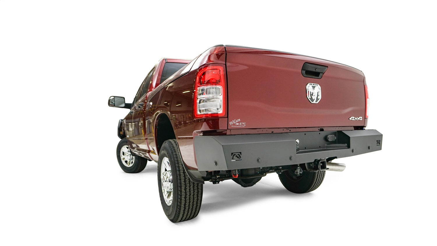 Fab Fours DR19-RT4450-1 Red Steel Rear Bumper; Fab Fours DR19-RT4450-1