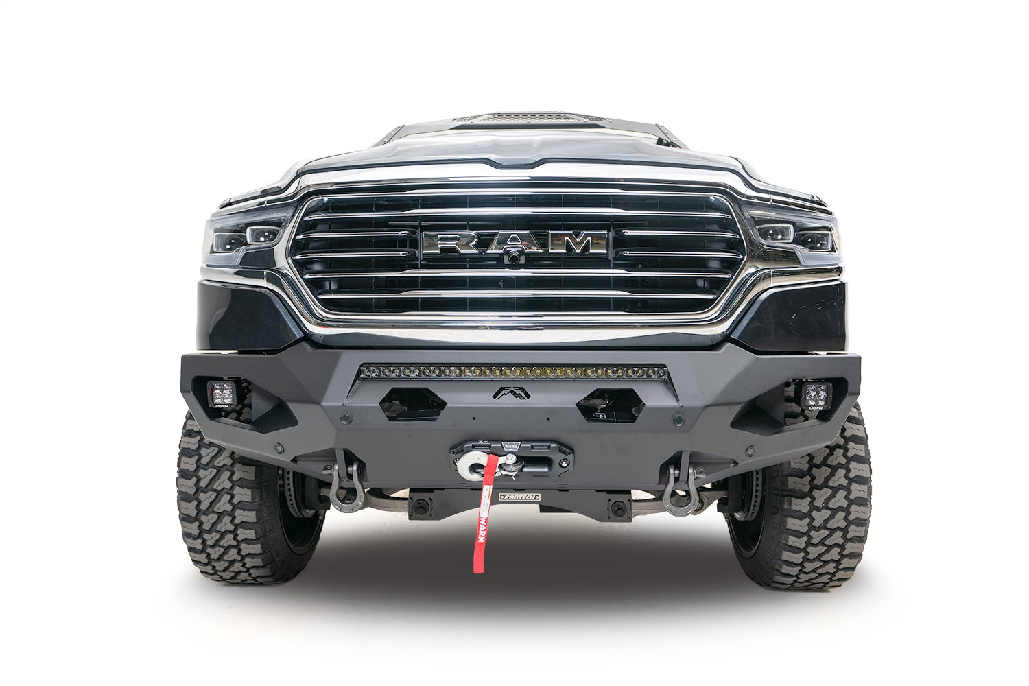 Fab Fours DR19-X4251-B Matrix Front Bumper; Uncoated/Paintable; 7/8 in. D-Ring Mounts; No Guard; Fab Fours DR19-X4251-B