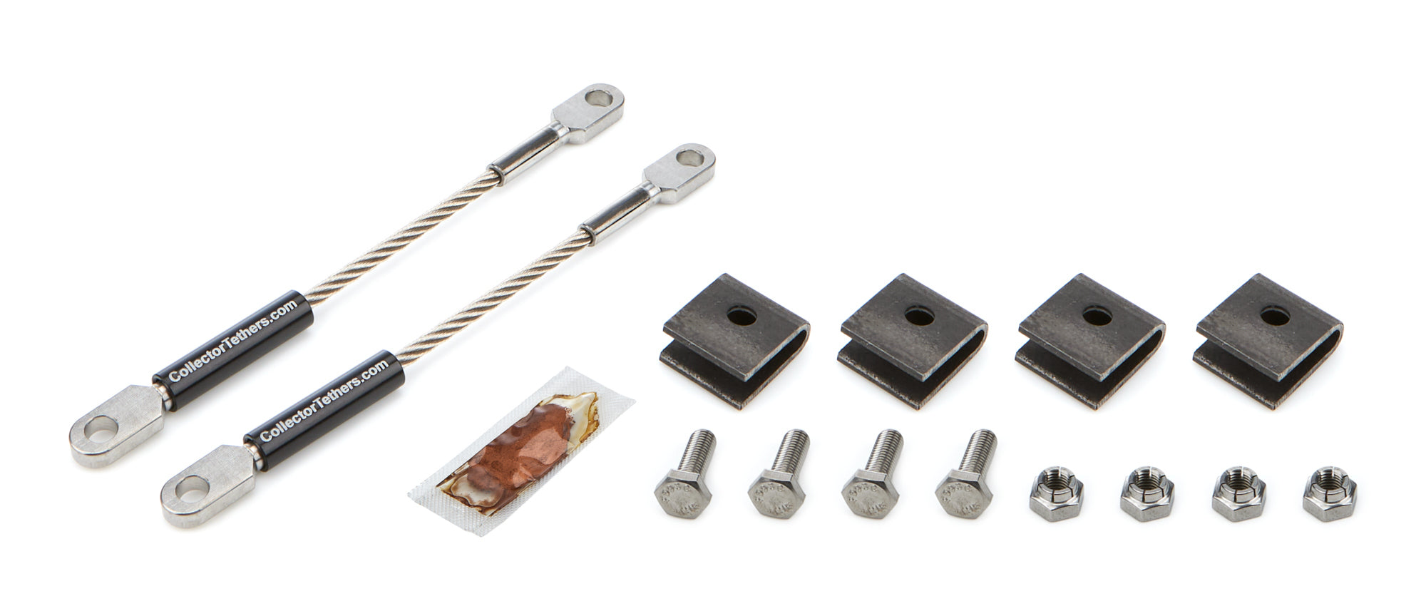 drag race solutions 4040-WMS-BLK Mild Stl Weld On Tether Kit Collector Tethers drag race solutions 4040-WMS-BLK