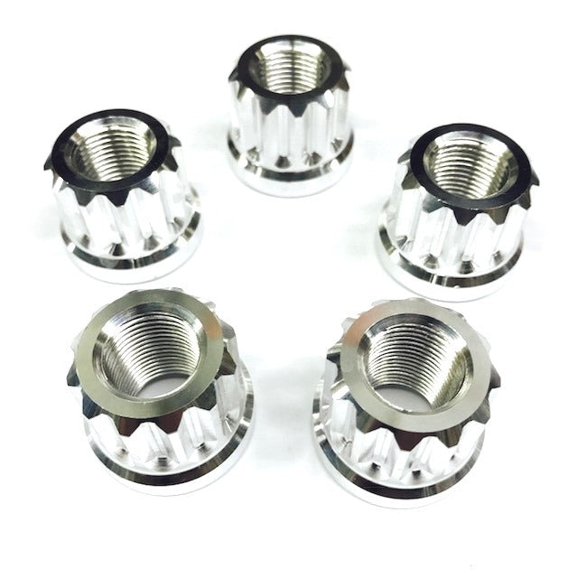 drag race solutions 7505-625P Billet Aluminum 12pt Lug Nuts 5/8in Polished 5pk drag race solutions 7505-625P