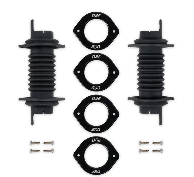 Detroit Speed and Engineering 010422DS Door Jamb Wiring Boot Kit -Black Anodize Trim Detroit Speed and Engineering 010422DS