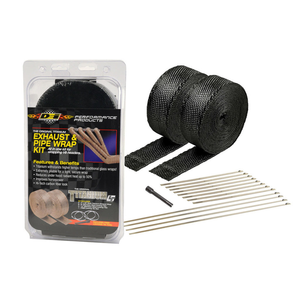 Design Engineering 10073 Exhaust & Pipe Wrap Kit Black Titanium Design Engineering 10073