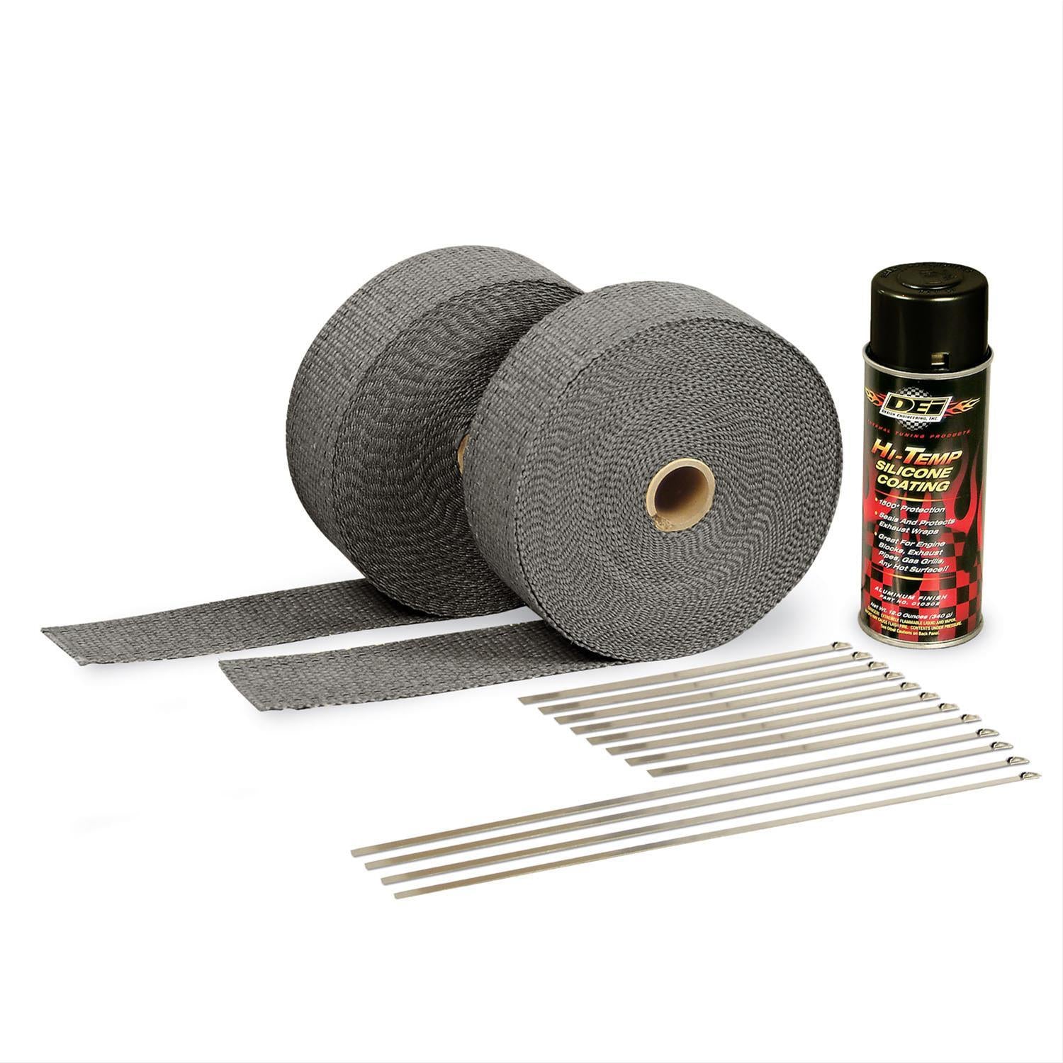Design Engineering 10110 2in Exhaust Wrap Kit Blk w/Blk Silicone Coating Design Engineering 10110