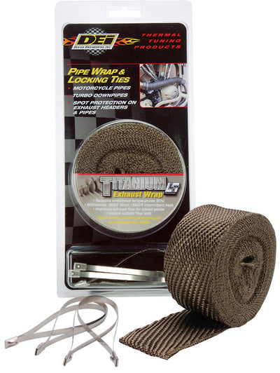 Design Engineering 10123 Exhaust Wrap -Kit - Pipe Wrap & Locking Tie - Ti Design Engineering 10123
