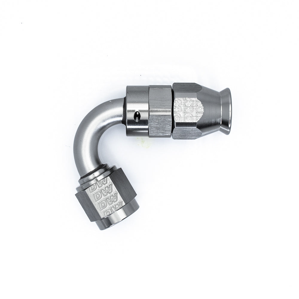 DeatschWerks 6-02-0872 120Deg. 6AN Swivel PTFE Hose End Silver DeatschWerks 6-02-0872