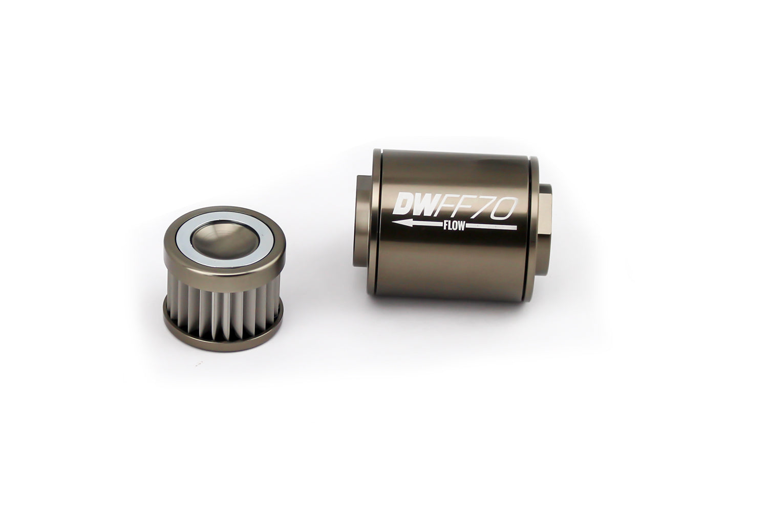 DeatschWerks 8-03-070-100K Fuel Filter 8an Female ORB Ports 70mm Length DeatschWerks 8-03-070-100K