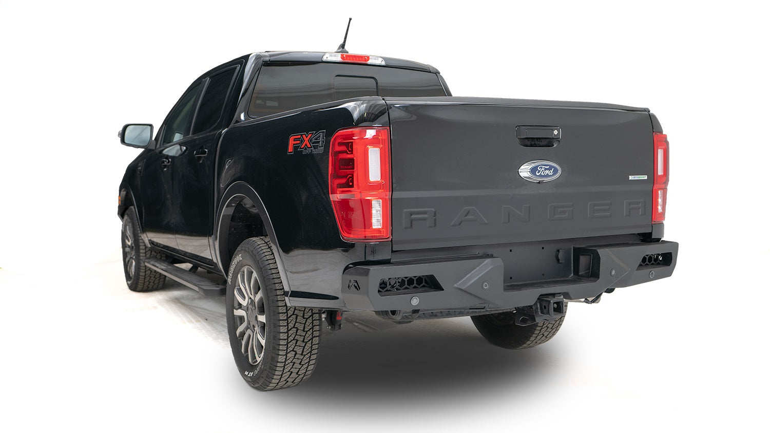 Fab Fours FR19-E4851-B Vengeance Rear Bumper; Uncoated/Paintable; w/Sensors; Fab Fours FR19-E4851-B
