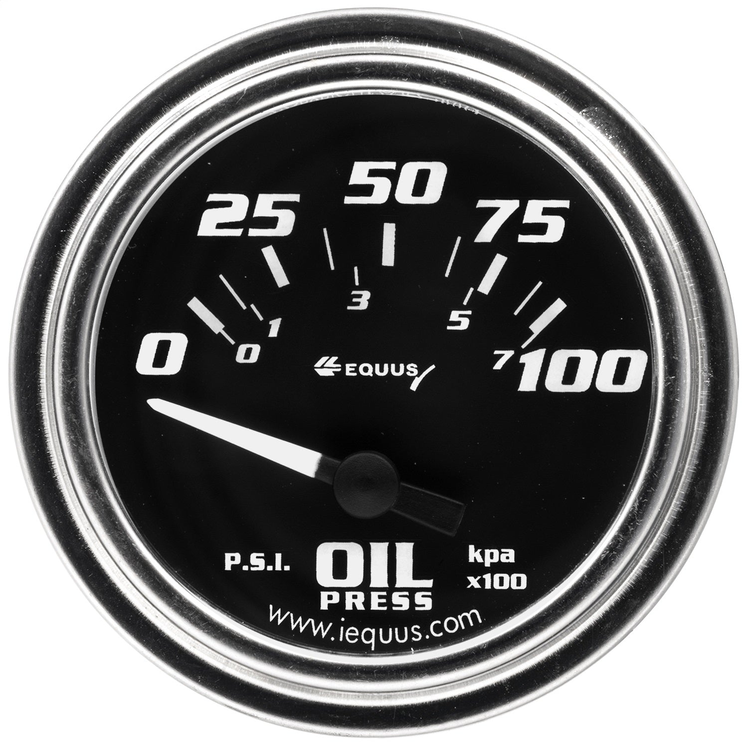 Equus E7264 GAUGE; OIL PRESSURE; 2in.; 90 DEGREE SWEEP; ELEC; CHROME; 7000 SERIES Equus E7264