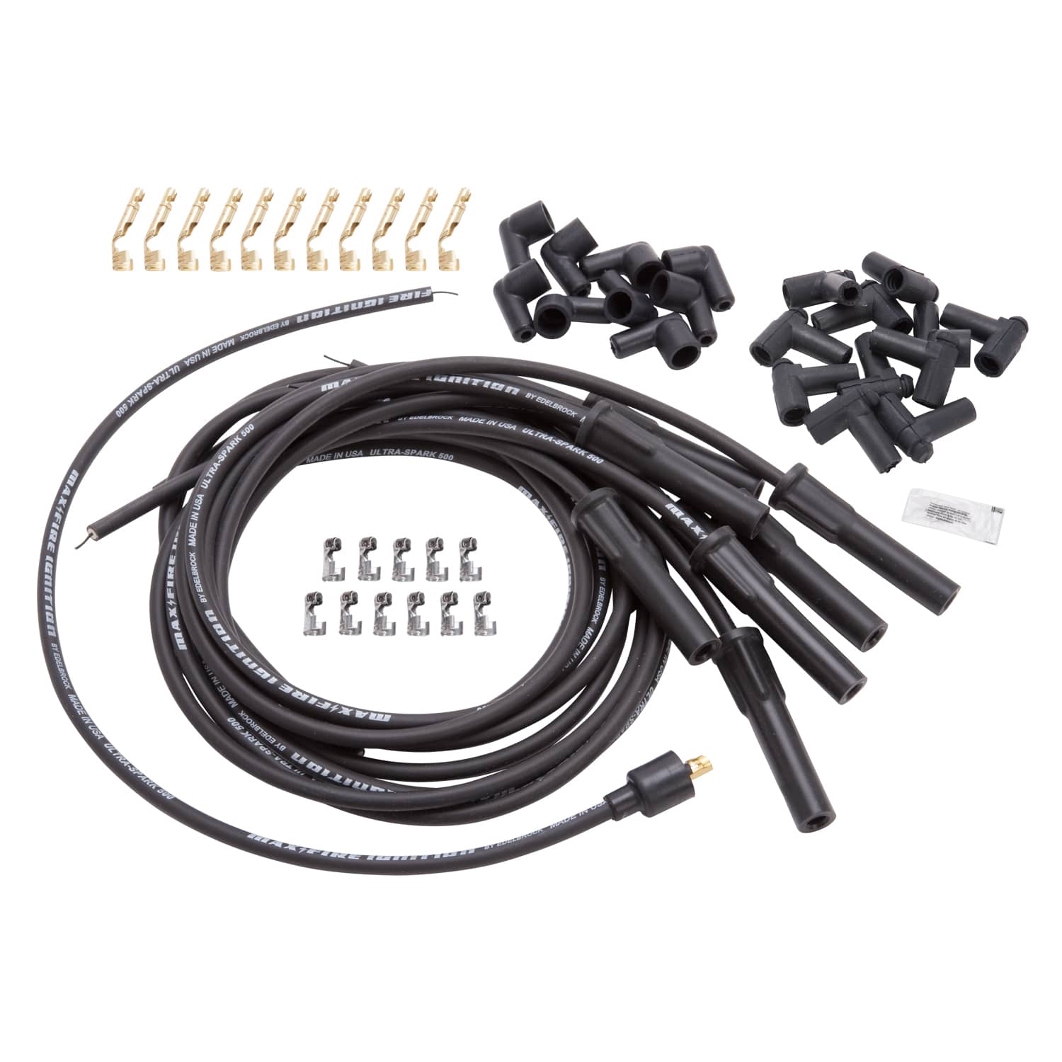 Edelbrock 22700 MAX-FIRE UNIVERSAL FLEX BOOT PLUG 500 OHM WIRE SET Edelbrock 22700