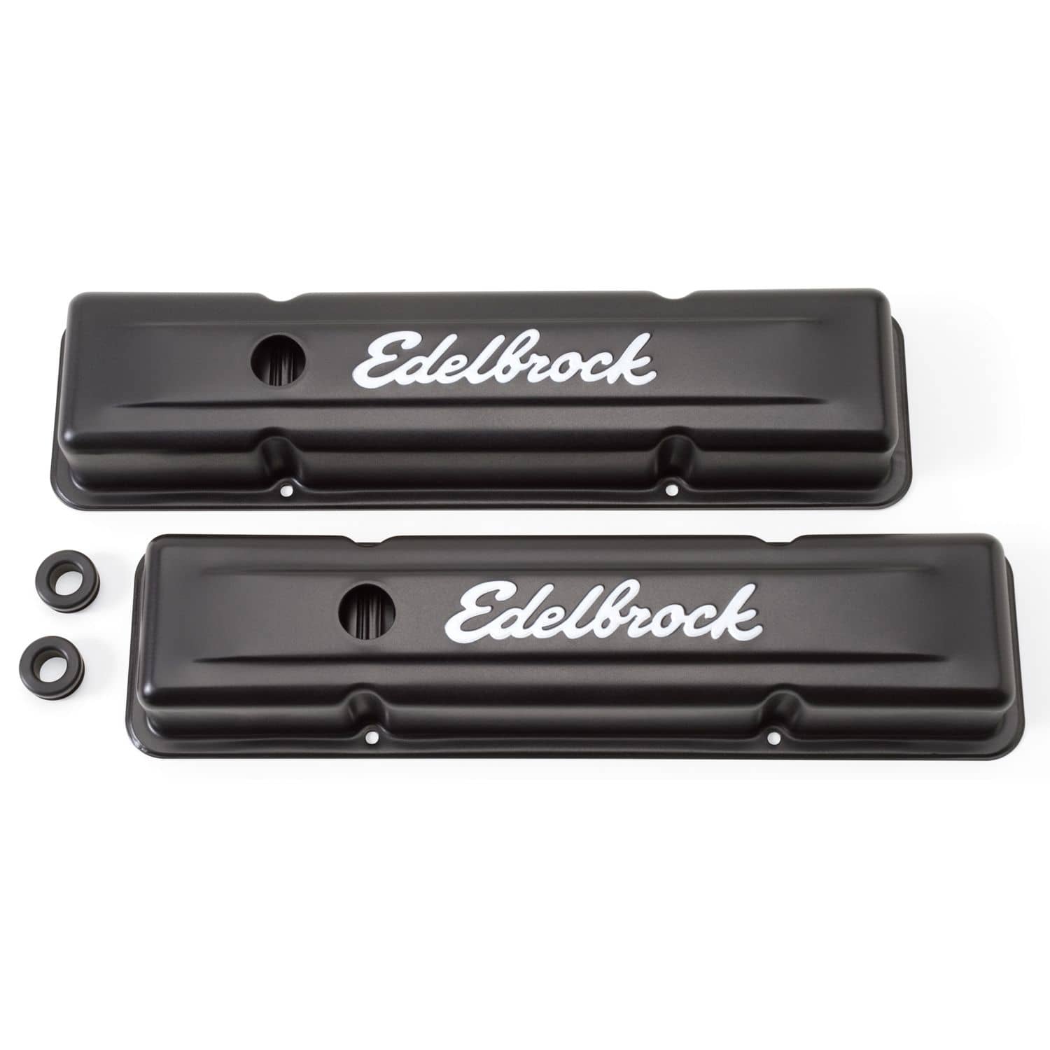 Edelbrock 4443 VALVE COVERS BLACK CHEV Edelbrock 4443