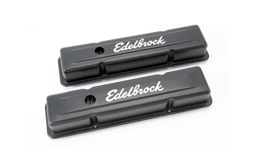 Edelbrock 4643 VALVE CVR BLACK CHEV Edelbrock 4643
