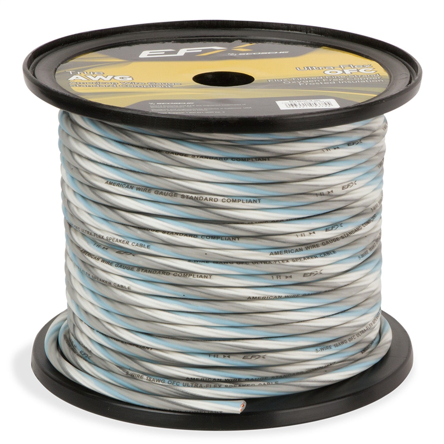 Scosche EFXS5WC18-250 5-Wire 18AWG OFC Speaker Cable; 250 ft. Spool; Scosche EFXS5WC18-250
