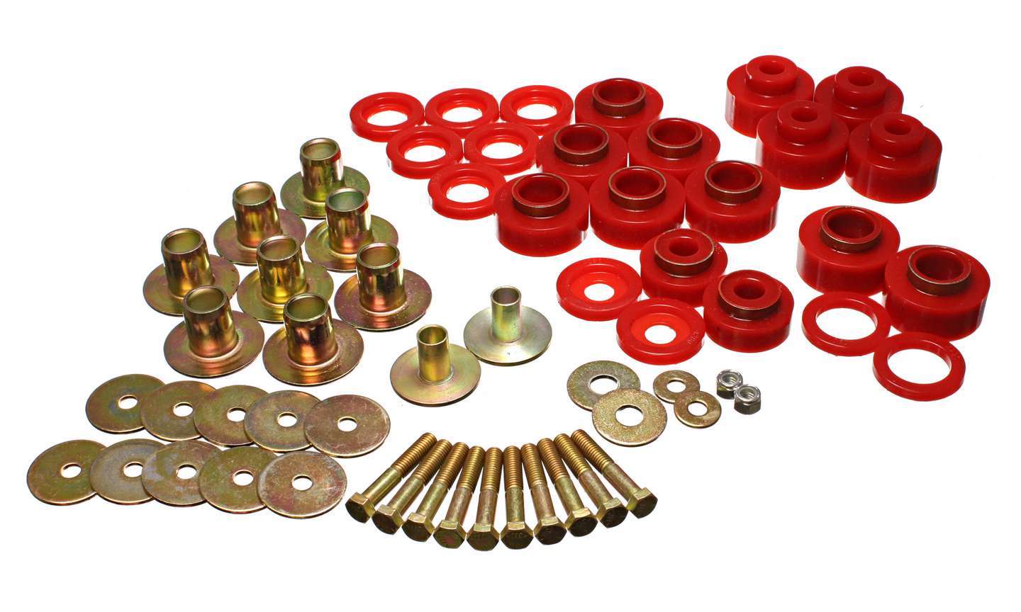 Energy Suspension 3.4170R Body Mount Set With Hard ware Energy Suspension 3.4170R