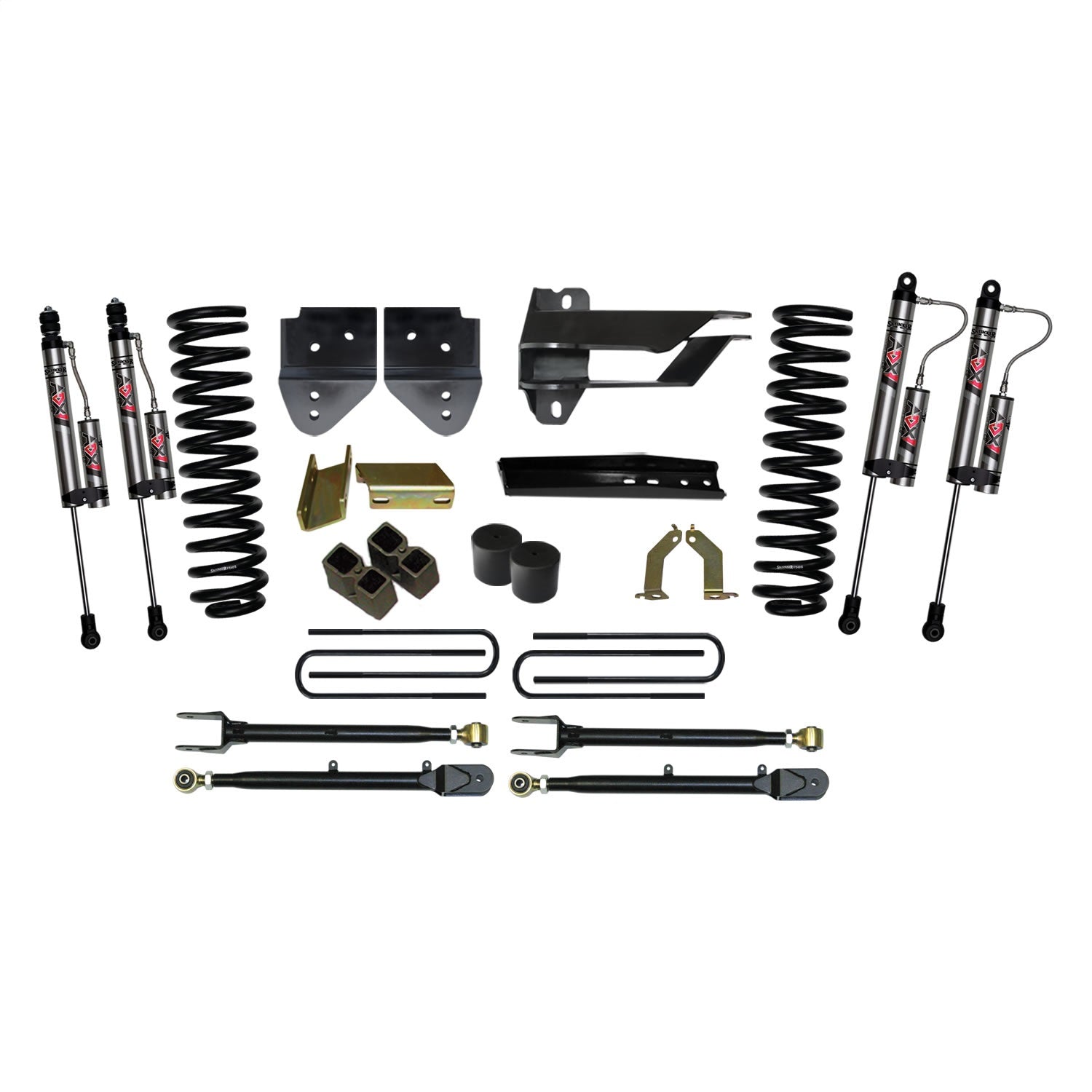 Skyjacker F174024K-X 4 in. Suspension Lift Kit With ADX 2.0 Remote Reservoir Monotube Shocks. Skyjacker F174024K-X
