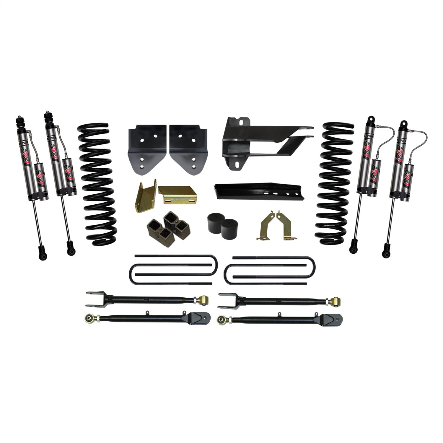 Skyjacker F174024K3-X 4 in. Suspension Lift Kit With ADX 2.0 Remote Reservoir Monotube Shocks. Skyjacker F174024K3-X