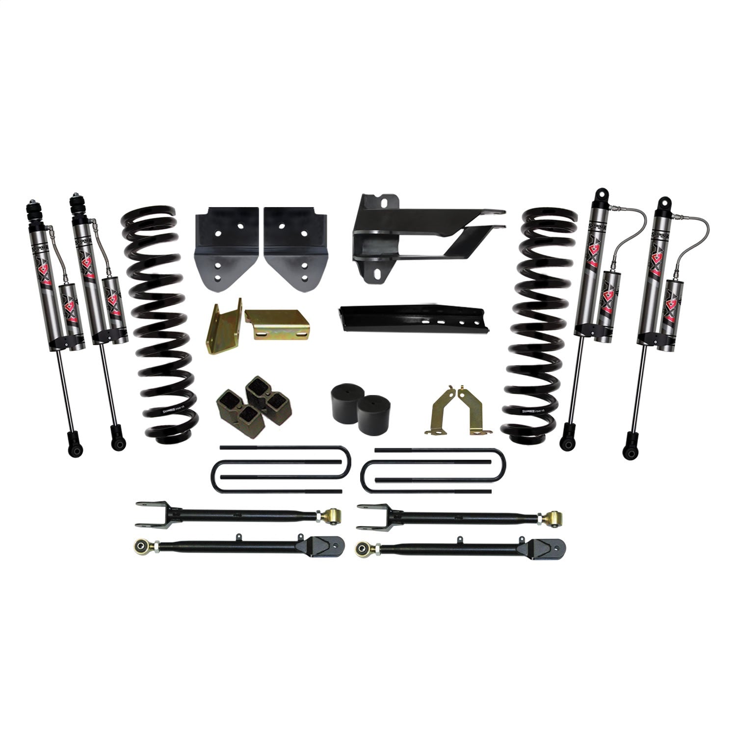 Skyjacker F174524K3-X 4 in. Suspension Lift Kit With ADX 2.0 Remote Reservoir Monotube Shocks. Skyjacker F174524K3-X