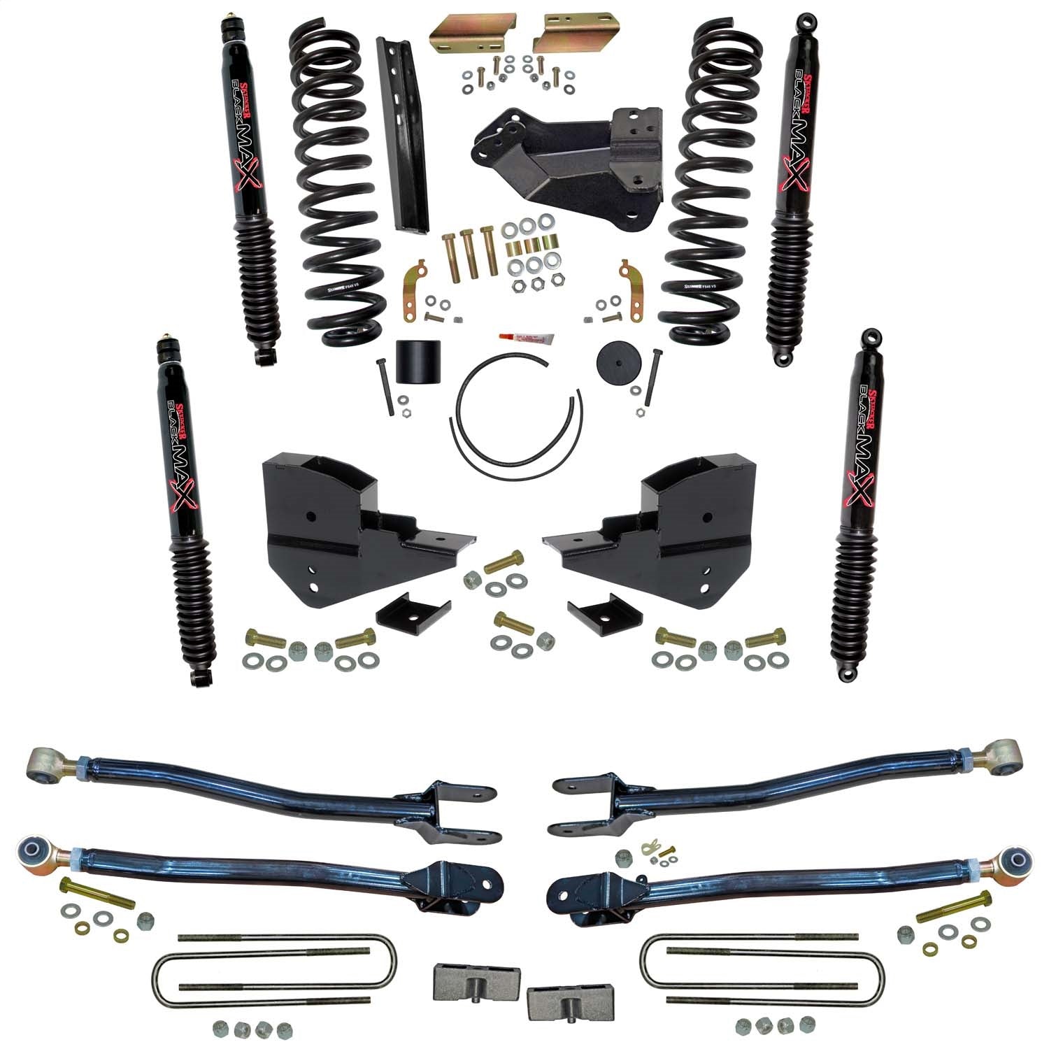 Skyjacker F234524K-B 4 in. Suspension Lift Kit with 4-Link Conversion and Black MAX Shocks. Skyjacker F234524K-B