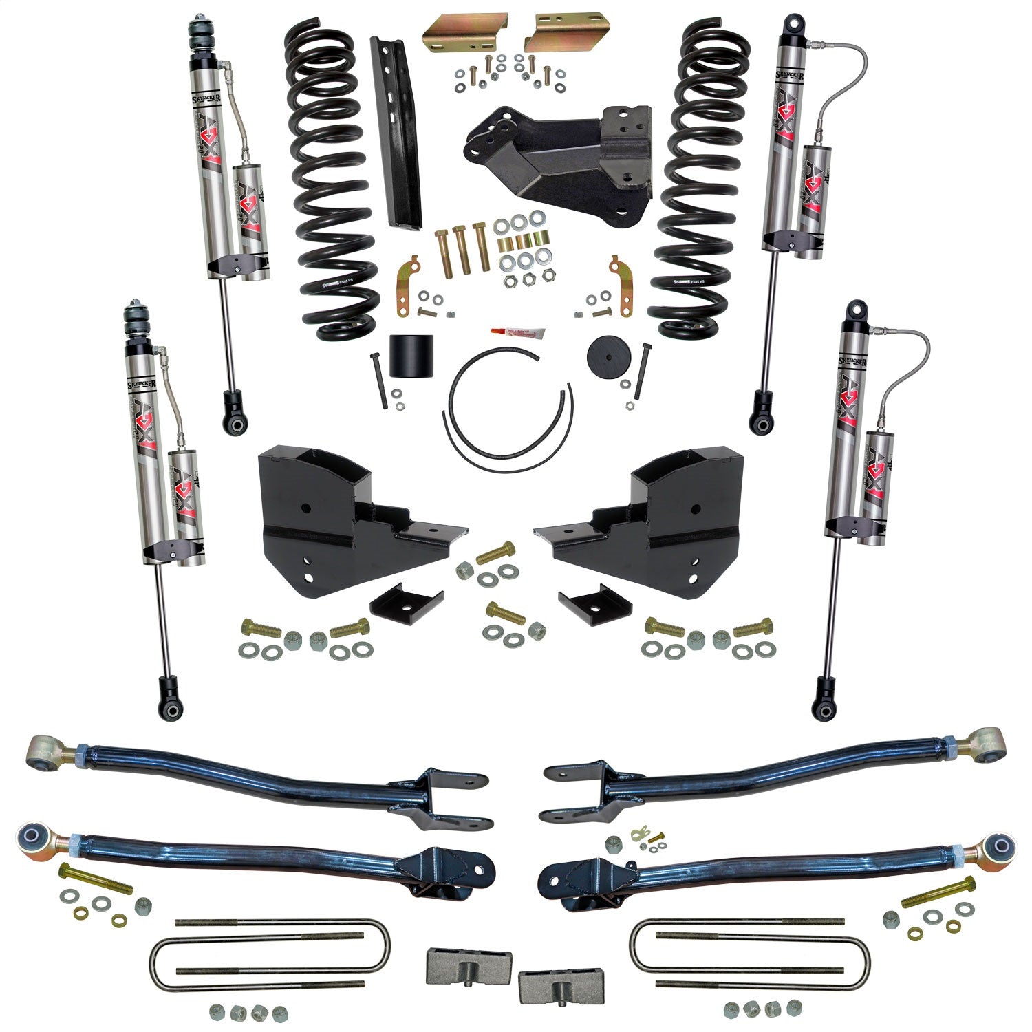 Skyjacker F234524K-X 4 in. Lift Kit with 4-Link Conversion and ADX 2.0 Remote Reservoir Shocks. Skyjacker F234524K-X