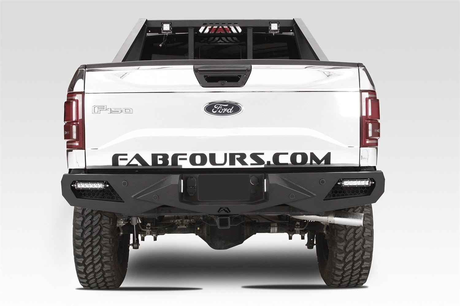 Fab Fours FF15-E3251-1 Vengeance Rear Bumper; 2 Stage Black Powder Coated; w/Sensors; Fab Fours FF15-E3251-1