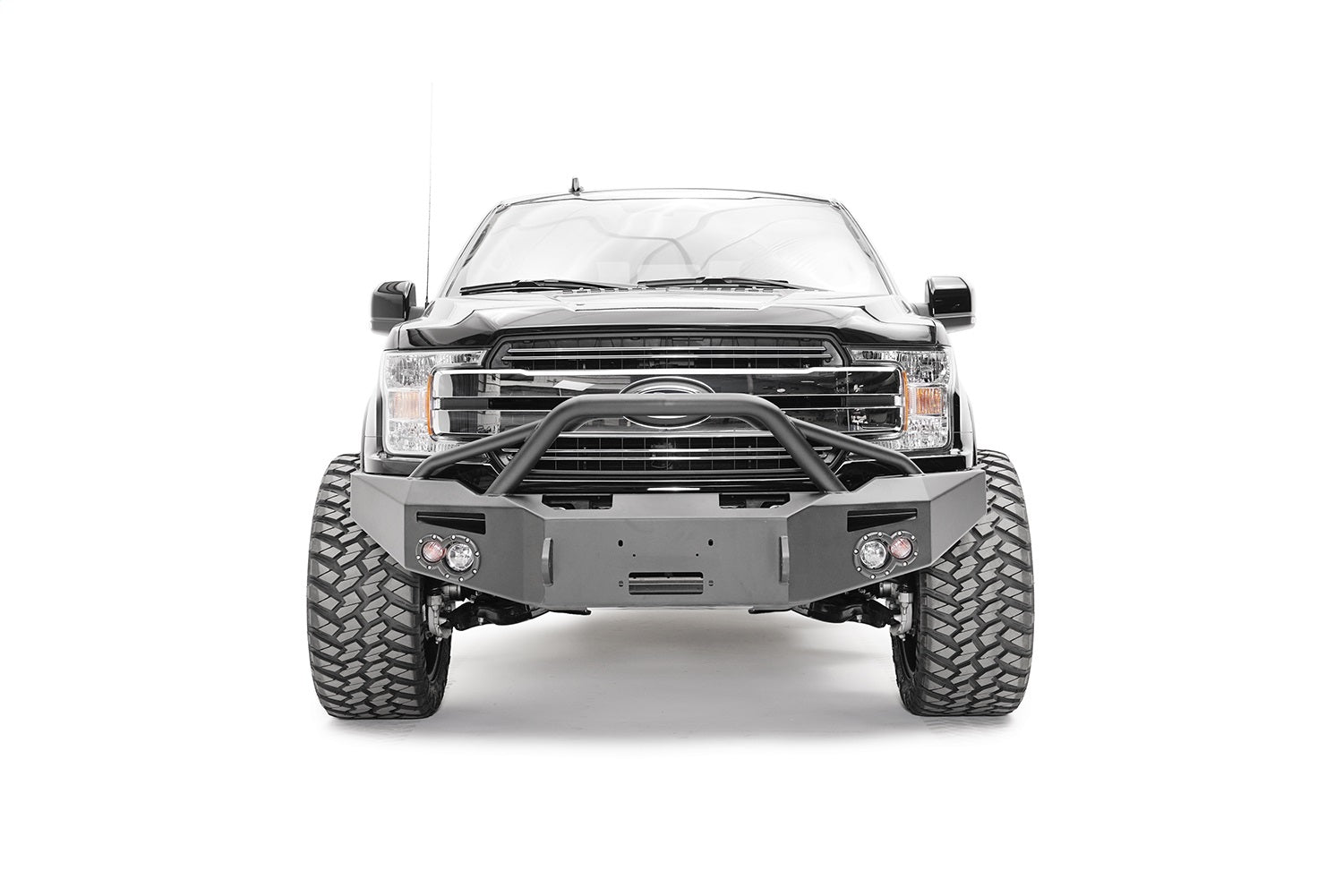 Fab Fours FF18-H4552-B Premium Winch Front Bumper; Bare Steel; w/Pre-Runner Guard; [AWSL]; Fab Fours FF18-H4552-B